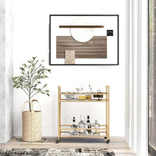 Load image into Gallery viewer, Glassara,, Rolling Bar Cart – 2‑Tier Mirror Shelves, Spill‑Guard Rails, Locking Casters, Satin Gold Metal Frame