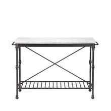 Load image into Gallery viewer, Artisan,, French‑Inspired Kitchen Island – Scratch‑Resistant HPL Top, Metal Frame, Storage Shelf, Built‑In Towel Racks