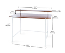 Load image into Gallery viewer, Modernatta,, Writing Desk with Shelf 48" x 20" (120 cm x 50 cm)